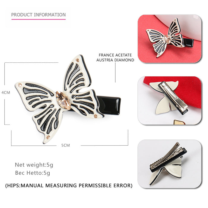 Wholesale Hair Clips Acetate Sheet Austrian Diamonds Small Butterfly JDC-HC-jinhe015