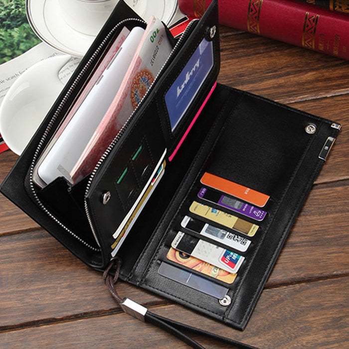 Wholesale Men's Long Wallet Multifunctional Zipper Clutch JDC-WT-Zhengxin003