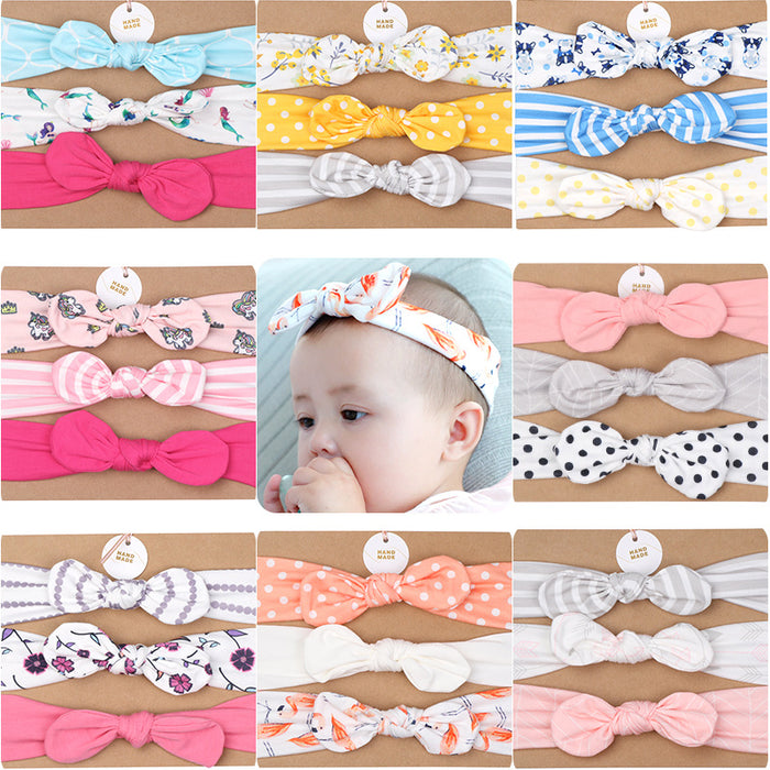 Jewelry WholesaleWholesale Children's Hairband Three Piece Set Bow Ear Baby Hairband MOQ≥2 JDC-HD-MeiQ002 Headband 美全 %variant_option1% %variant_option2% %variant_option3%  Factory Price JoyasDeChina Joyas De China