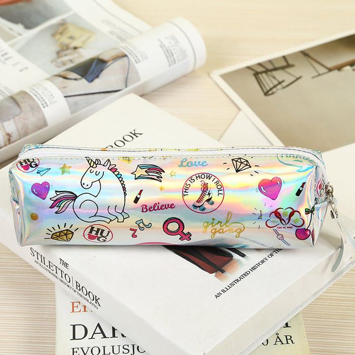 Wholesale Cartoon Laser Leather Pencil Bag MOQ≥2 JDC-PB-SKX004