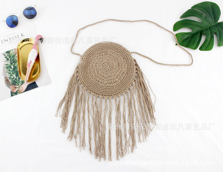 Jewelry WholesaleWholesale cotton thread hand-woven cross-body tassel tote bag JDC-HB-Feif003 Handbags 非凡 %variant_option1% %variant_option2% %variant_option3%  Factory Price JoyasDeChina Joyas De China