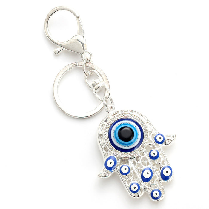 Wholesale Hand of Fatima Devil's Eye Metal Keychain MOQ≥2 JDC-KC-Baiding006