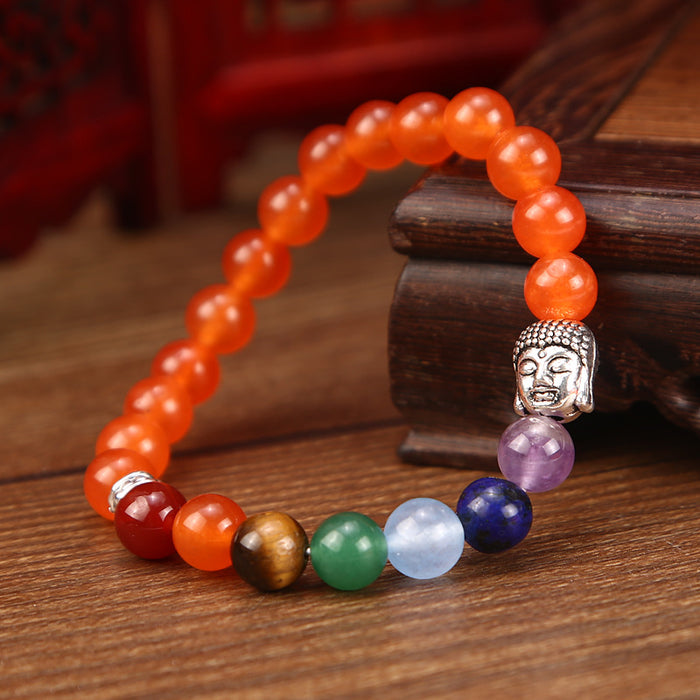 Wholesale Tiger Eye Stone Buddha Head Buddha Beads Energy Volcanic Stone Beads Buddha bracelet MOQ≥3 JDC-BT-ManS003