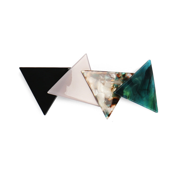 Wholesale Hair Clips Acetate Sheets Geometric Triangles Color-blocking Marbles JDC-HC-jinhe014