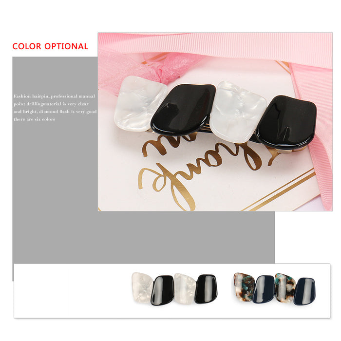 Wholesale Hair Clips Acetate Sheet Oval Horizontal Clips JDC-HC-jinhe016