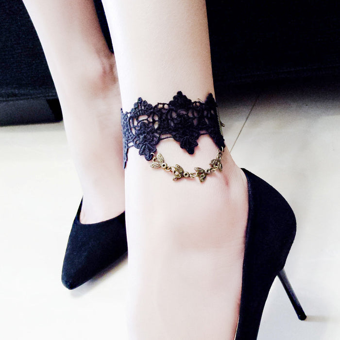 Jewelry WholesaleWholesale temperament lace geometric flower anklet JDC-AS-ZM002 Anklets 孜茉 %variant_option1% %variant_option2% %variant_option3%  Factory Price JoyasDeChina Joyas De China