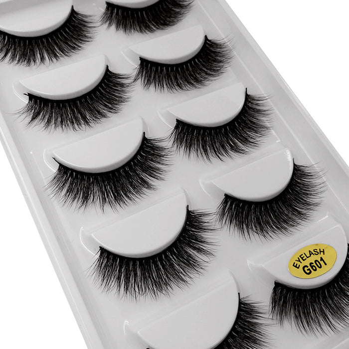 Wholesale Mink Hair False Eyelashes 5 Pairs Pack JDC-EY-LanJL004