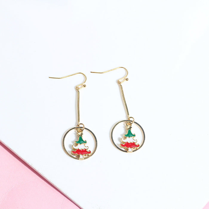 Wholesale Earrings Alloy Christmas Long Deer Cane Socks Stud Earrings JDC-ES-MDD076