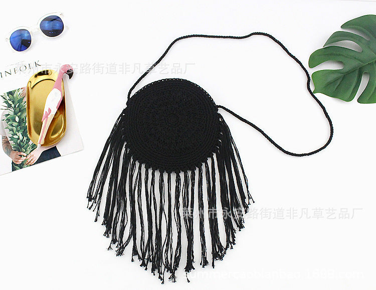 Jewelry WholesaleWholesale cotton thread hand-woven cross-body tassel tote bag JDC-HB-Feif003 Handbags 非凡 %variant_option1% %variant_option2% %variant_option3%  Factory Price JoyasDeChina Joyas De China