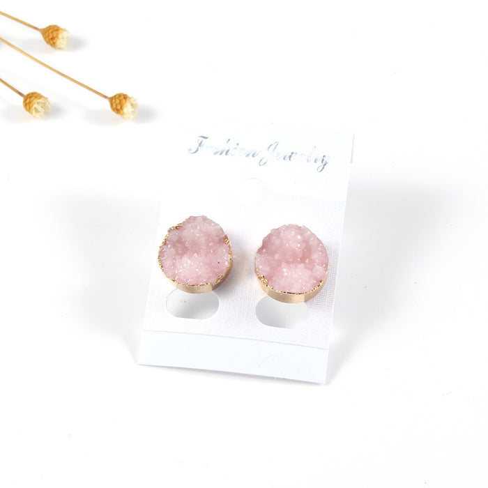 Wholesale Round Resin Earrings MOQ≥3 JDC-ES-Juej005