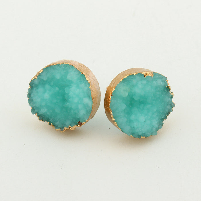 Wholesale Round Resin Earrings MOQ≥3 JDC-ES-Juej005