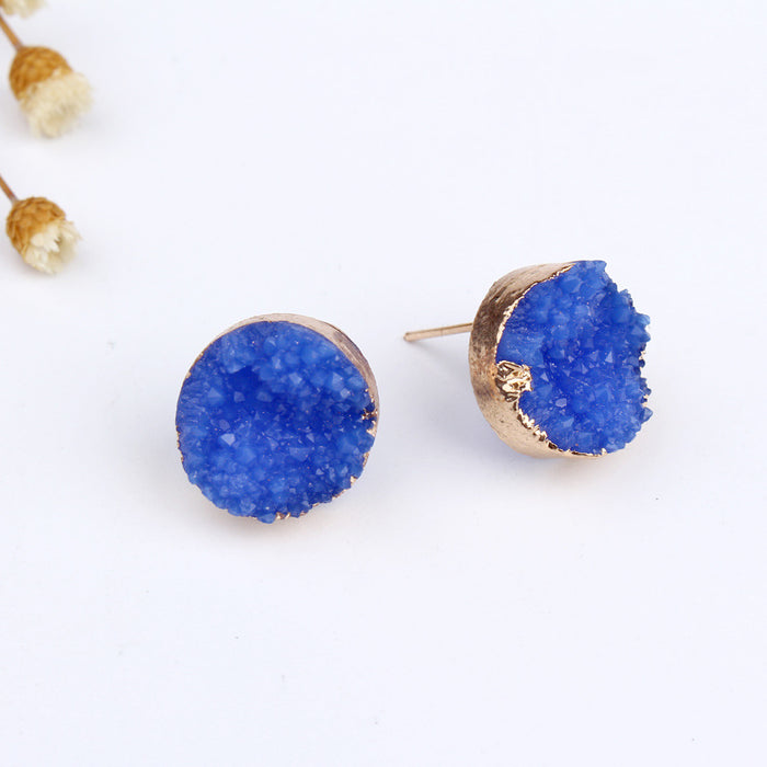 Wholesale Round Resin Earrings MOQ≥3 JDC-ES-Juej005