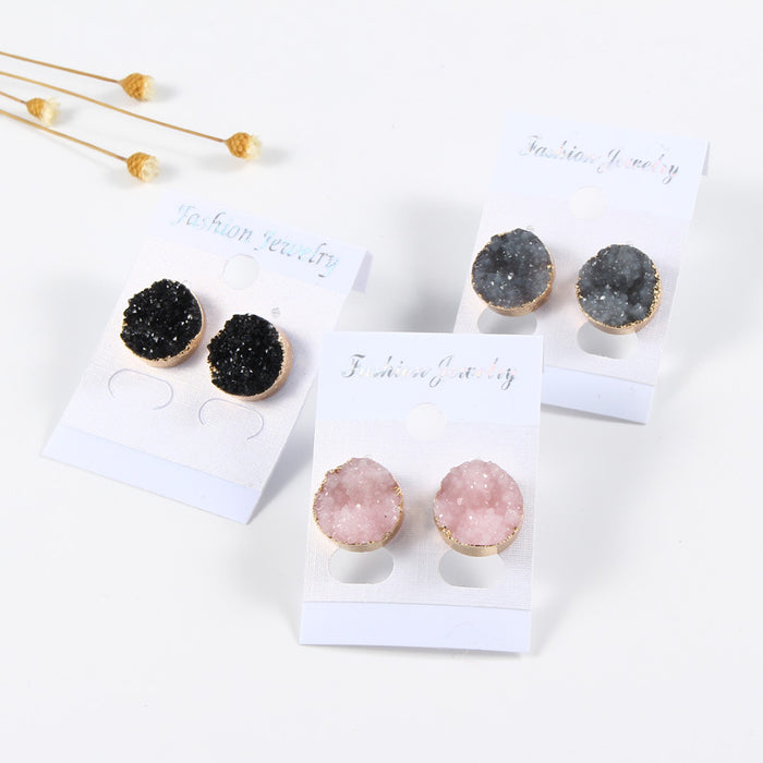 Wholesale Round Resin Earrings MOQ≥3 JDC-ES-Juej005