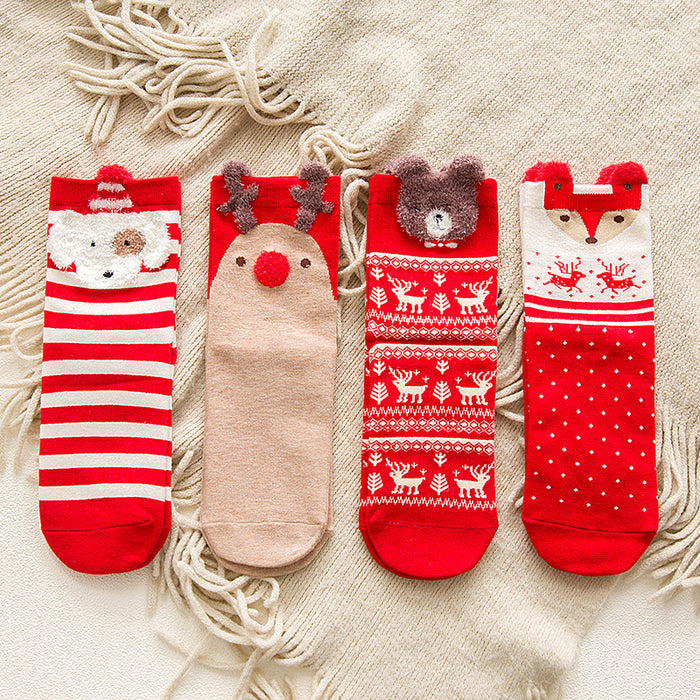 Wholesale Socks Cotton Christmas Cute Cartoon Autumn Winter JDC-SK-AoH001