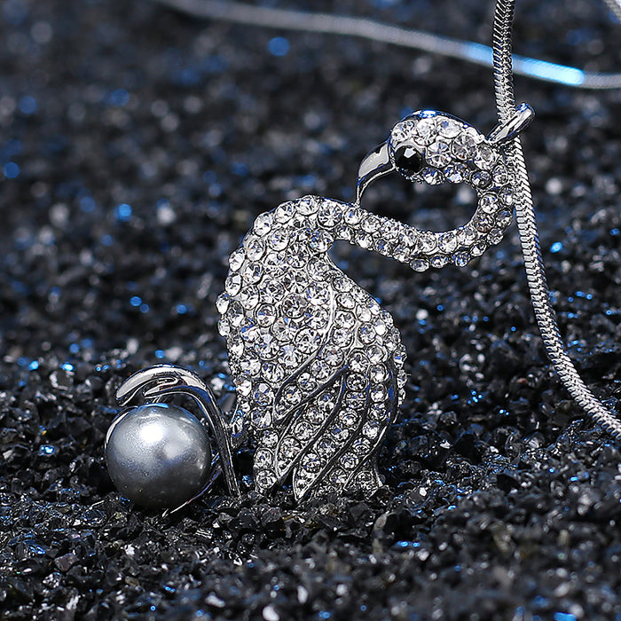 Jewelry WholesaleWholesale flamingo diamond pendant necklace women JDC-NE-YouH008 Necklaces 优鸿 %variant_option1% %variant_option2% %variant_option3%  Factory Price JoyasDeChina Joyas De China