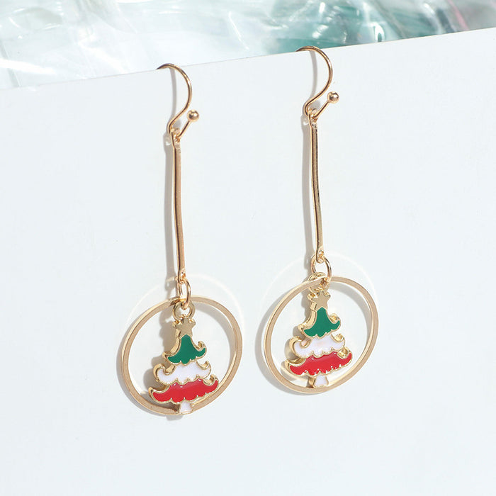 Wholesale Earrings Alloy Christmas Long Deer Cane Socks Stud Earrings JDC-ES-MDD076