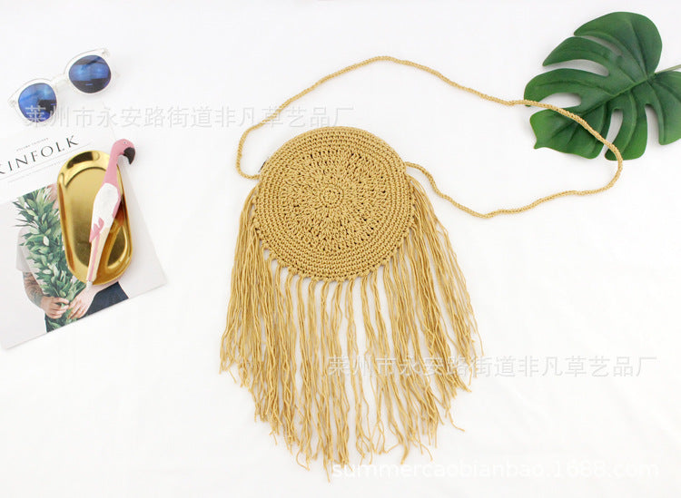 Jewelry WholesaleWholesale cotton thread hand-woven cross-body tassel tote bag JDC-HB-Feif003 Handbags 非凡 %variant_option1% %variant_option2% %variant_option3%  Factory Price JoyasDeChina Joyas De China