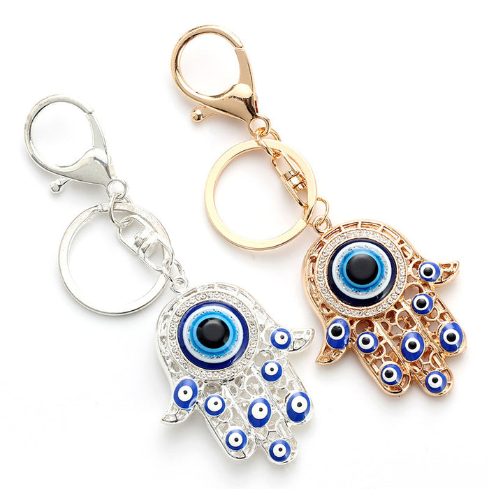 Jewelry WholesaleWholesale Hand of Fatima Devil's Eye Metal Keychain MOQ≥2 JDC-KC-Baiding006 Keychains 佰定 %variant_option1% %variant_option2% %variant_option3%  Factory Price JoyasDeChina Joyas De China