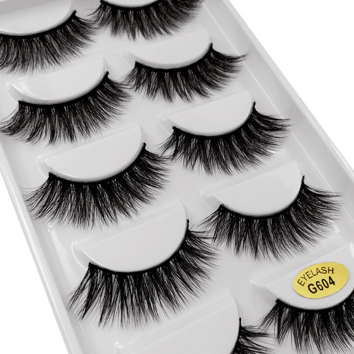 Wholesale Mink Hair False Eyelashes 5 Pairs Pack JDC-EY-LanJL004