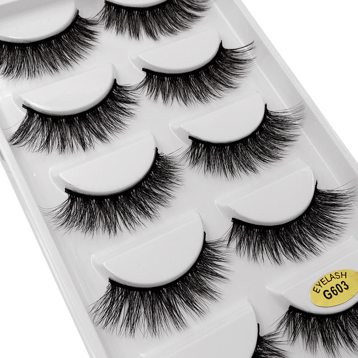 Wholesale Mink Hair False Eyelashes 5 Pairs Pack JDC-EY-LanJL004