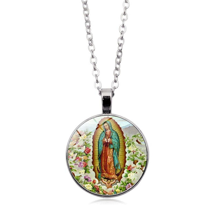 Jewelry WholesaleWholesale Christian Virgin Mary Alloy Glass Piece Time Gemstone Necklace JDC-NE-Hengx002 Necklaces 横湘 %variant_option1% %variant_option2% %variant_option3%  Factory Price JoyasDeChina Joyas De China