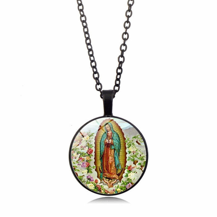 Jewelry WholesaleWholesale Christian Virgin Mary Alloy Glass Piece Time Gemstone Necklace JDC-NE-Hengx002 Necklaces 横湘 %variant_option1% %variant_option2% %variant_option3%  Factory Price JoyasDeChina Joyas De China