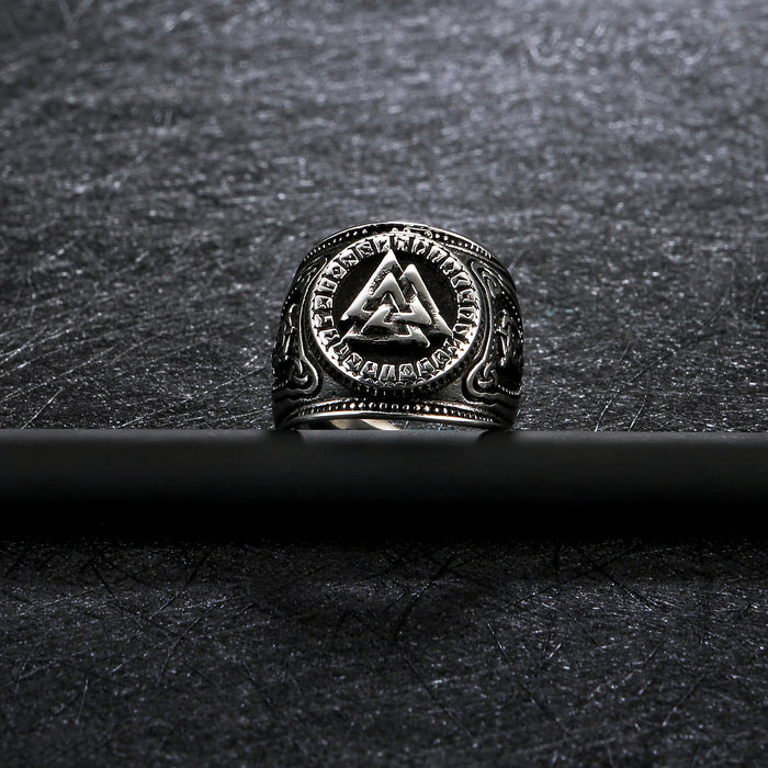 Wholesale Ring Titanium Steel Nordic Viking Triangle Symbol JDC-RS-YiS014