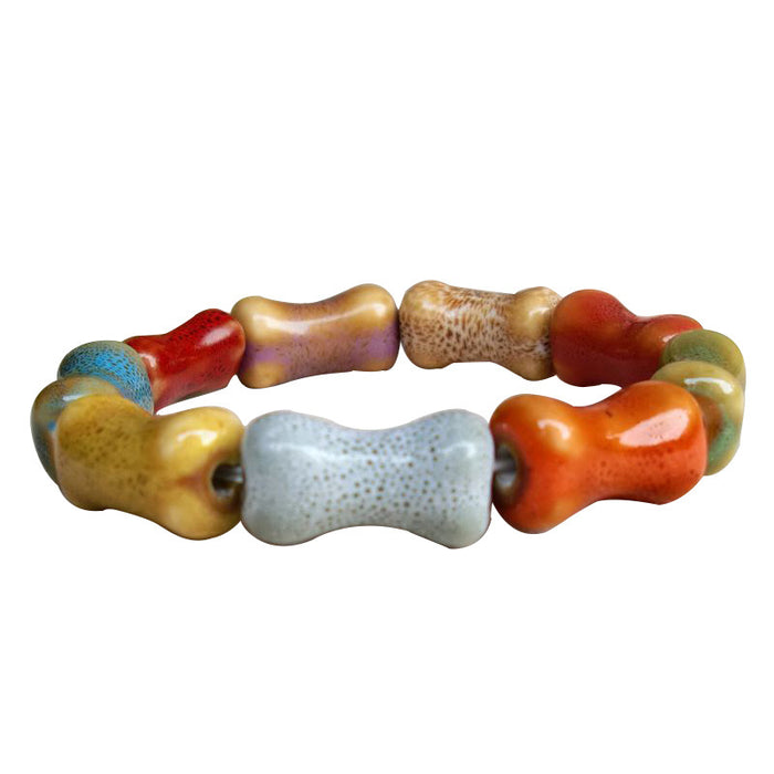 Wholesale Ceramic Jingdezhen Ceramic Bracelet Color Glaze Porcelain Bead Bracelet JDC-BT-YXH011