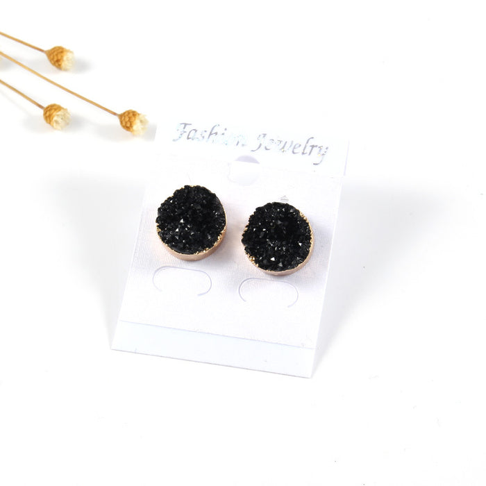 Wholesale Round Resin Earrings MOQ≥3 JDC-ES-Juej005