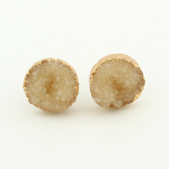 Wholesale Round Resin Earrings MOQ≥3 JDC-ES-Juej005