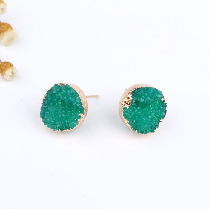 Wholesale Round Resin Earrings MOQ≥3 JDC-ES-Juej005