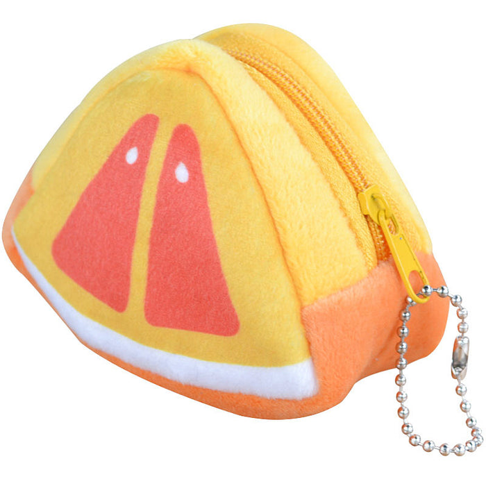 Wholesale Cartoon Kids Festive Plush Fruit Coin Purse Keychain JDC-KC-RanJ001