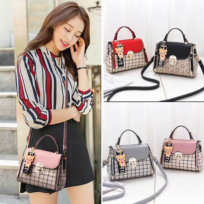 Wholesale Shoulder Bag PU Plaid JDC-SD-Shichen005