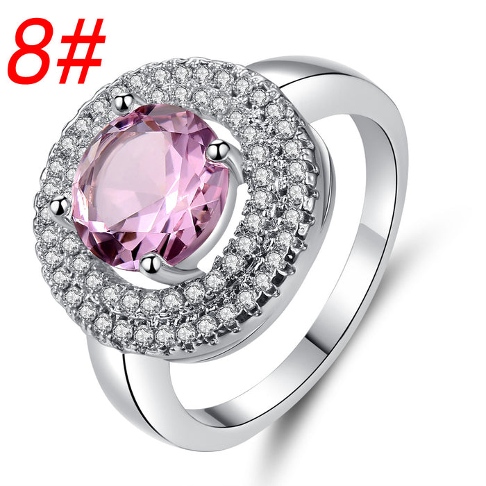 Jewelry WholesaleWholesale Pink Zircon Copper Rhinestone Ring JDC-RS-MiMeng063 Rings 米萌 %variant_option1% %variant_option2% %variant_option3%  Factory Price JoyasDeChina Joyas De China