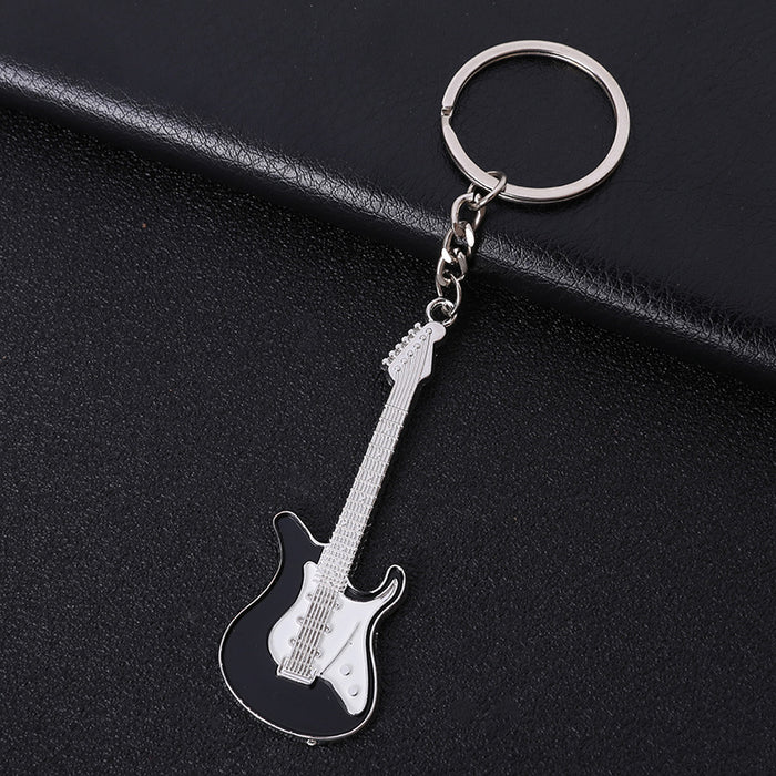 Wholesale creative musical instrument metal paint guitar keychain JDC-KC-MengO001