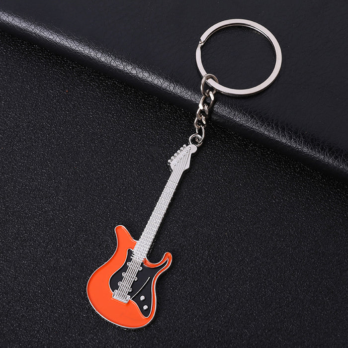 Wholesale creative musical instrument metal paint guitar keychain JDC-KC-MengO001