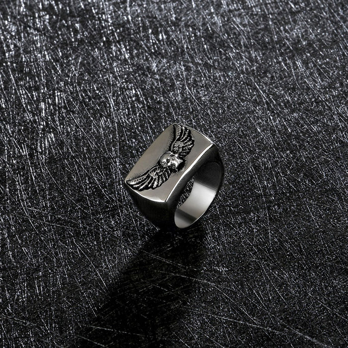 Wholesale Men's Rings Titanium Skull Wings JDC-RS-YiS013