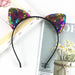 Jewelry WholesaleWholesale Personality Double Sided Sequin Cat Ear Headband JDC-HD-Ruir002 Headband 蕊柔 %variant_option1% %variant_option2% %variant_option3%  Factory Price JoyasDeChina Joyas De China