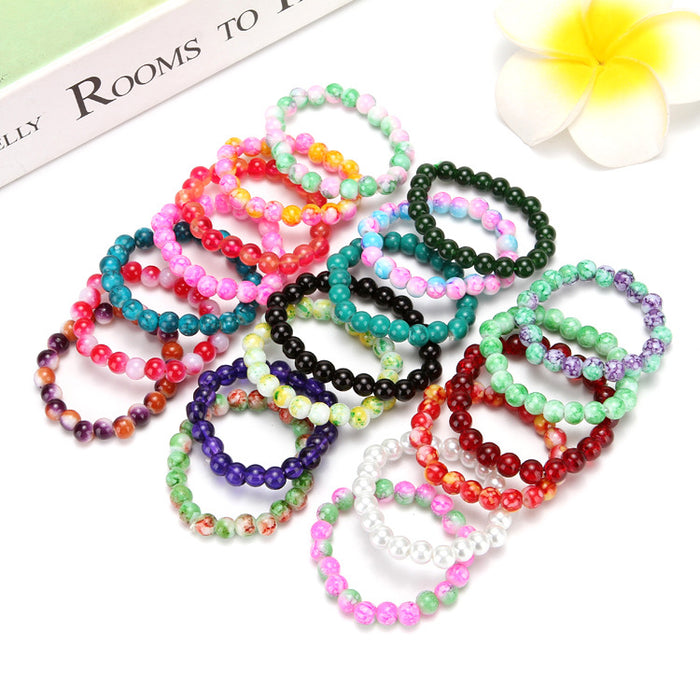 Wholesale Imitation Agate Glass Bracelet MOQ≥2 JDC-BT-RunQ001