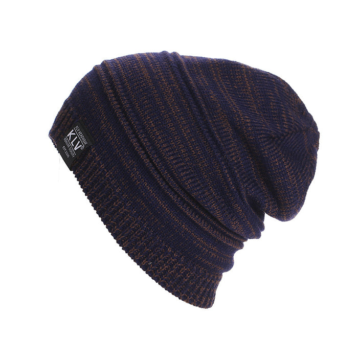 Wholesale Hat Acrylic Winter Warm Outdoor Mixed Color Striped Knit Cap JDC-FH-LvZhe008