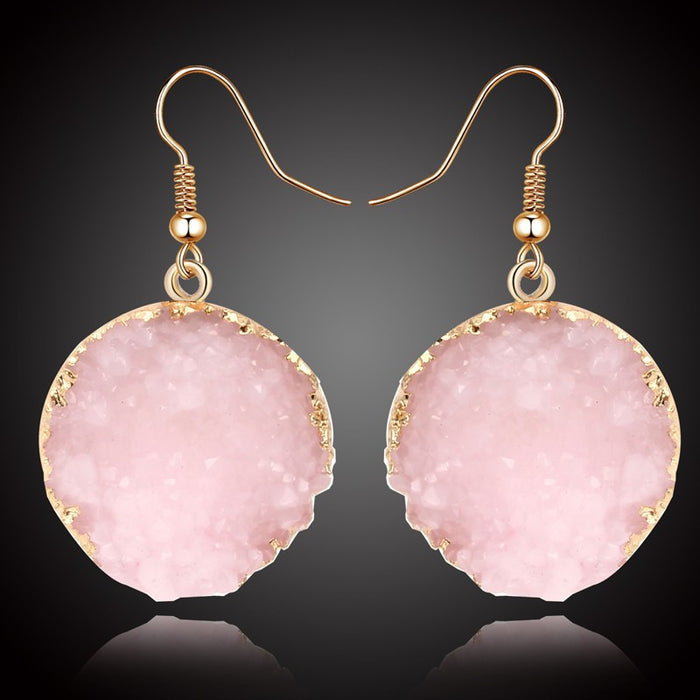 Wholesale Imitation Natural Stone Resin Earrings MOQ≥3 JDC-ES-Juej006