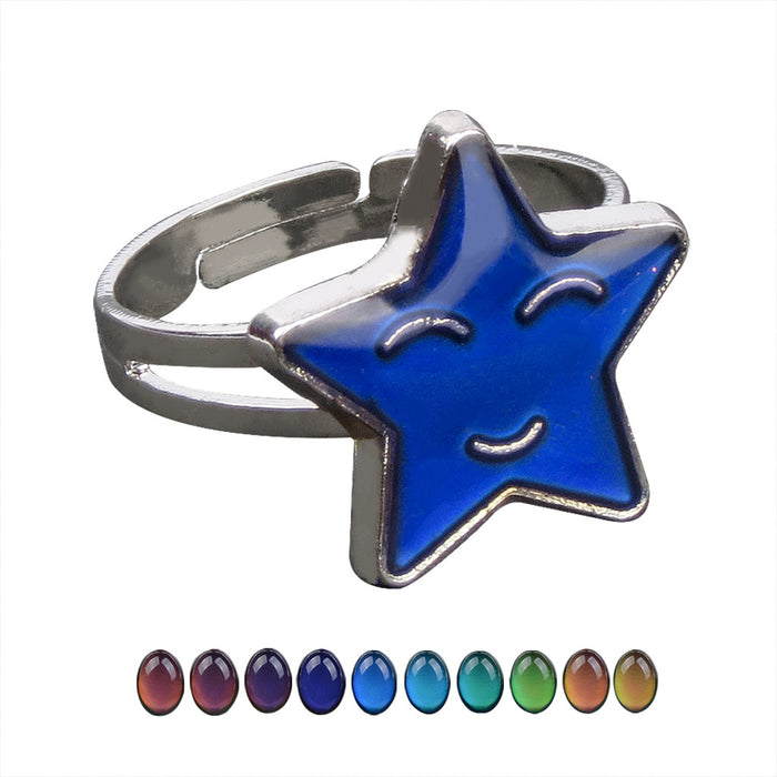 Wholesale Zinc Alloy Enamel Cartoon Turtle Animal Thermochromic Ring JDC-RS-LanA002