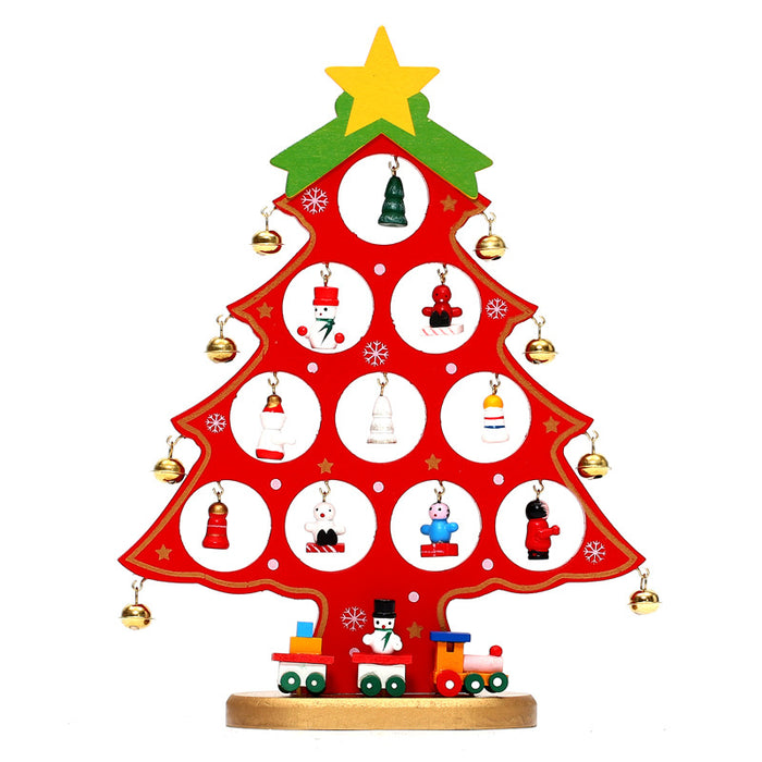 Wholesale Decorative Christmas Monolithic Wooden Small DIY Mini Christmas Tree JDC-DCN-QinB004