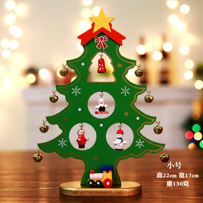 Wholesale Decorative Christmas Monolithic Wooden Small DIY Mini Christmas Tree JDC-DCN-QinB004