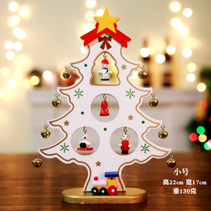 Wholesale Decorative Christmas Monolithic Wooden Small DIY Mini Christmas Tree JDC-DCN-QinB004