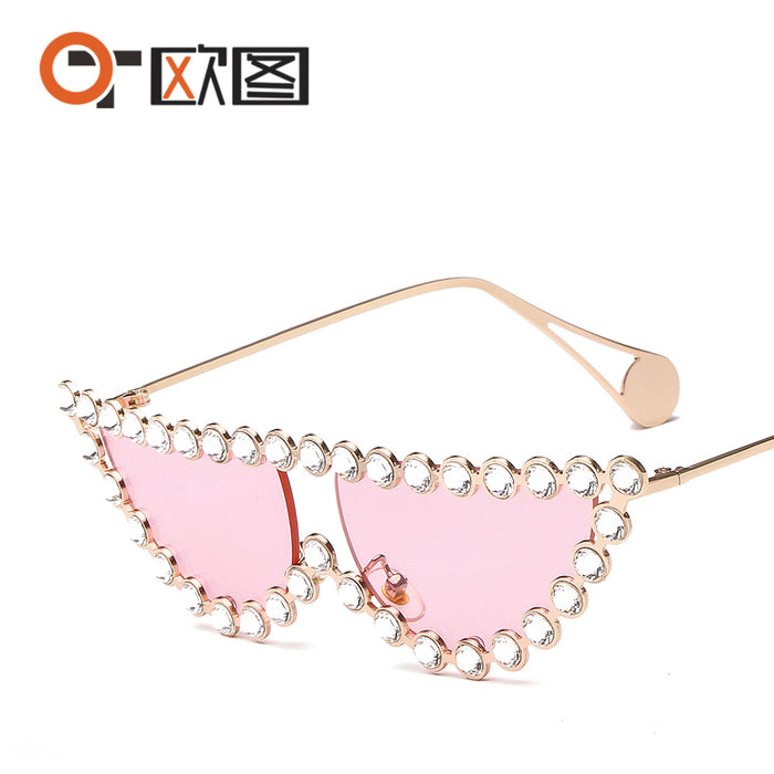 Jewelry WholesaleWholesale Cat Eye Diamond Metal PC Sunglasses JDC-SG-OuT014 Sunglasses 欧图 %variant_option1% %variant_option2% %variant_option3%  Factory Price JoyasDeChina Joyas De China