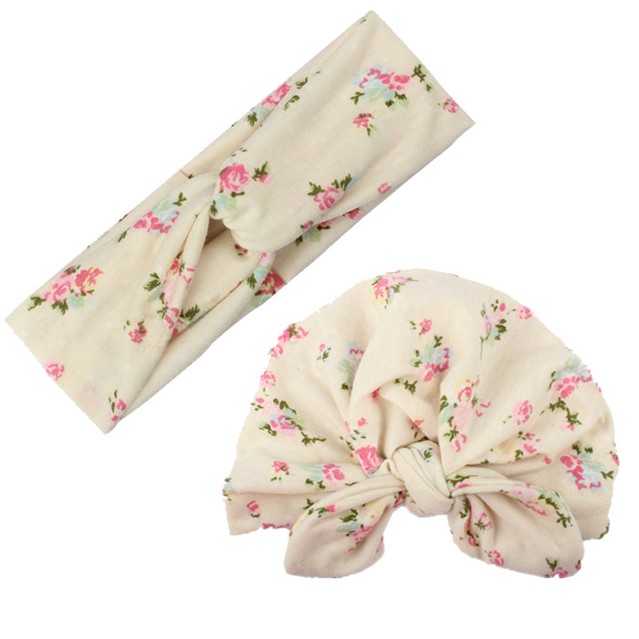 Wholesale mother baby suit printed cross hairband love printed sweatband JDC-HD-ML029