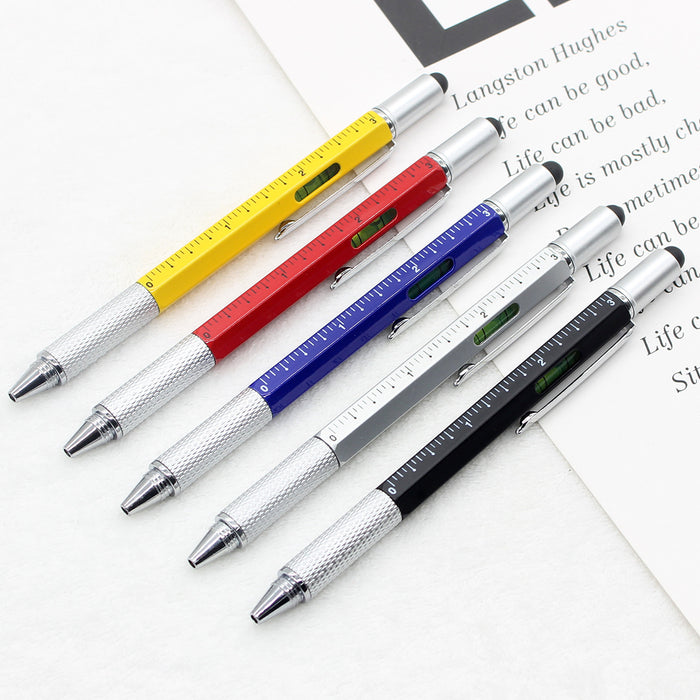 Wholesale 6 in 1 Metal Screwdriver Level Ruler Touch Screen Ballpoint Pen MOQ≥2 JDC-BP-YGuo002