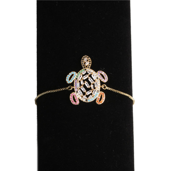 Wholesale Copper Micro Set Zircon Adjustable Female Turtle Bracelet JDC-BT-ML065