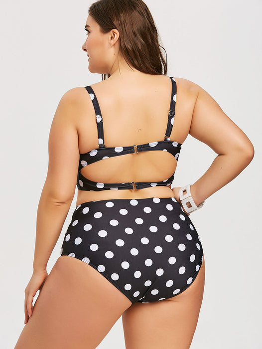 Jewelry WholesaleWholesale Retro Polka Dot Underwire Sexy Bikini Plus Size Swim MOQ≥2 JDC-SW-YZRE004 Swimwear 伊泽瑞尔 %variant_option1% %variant_option2% %variant_option3%  Factory Price JoyasDeChina Joyas De China